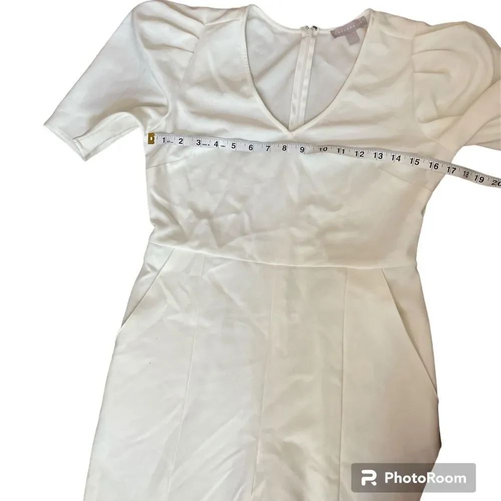 CHELSEA 28 Puff Sleeve Jumpsuit Size S in Ivory